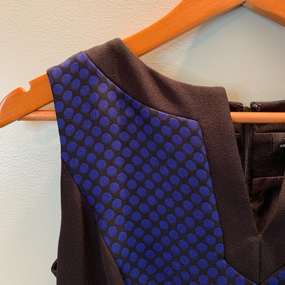 TAHARI Blue & Black Sheath Dress Size 4 - Picture 4 of 8
